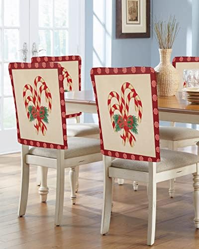 Christmas Candy Cane Chair Back Cover 4 Pack 1