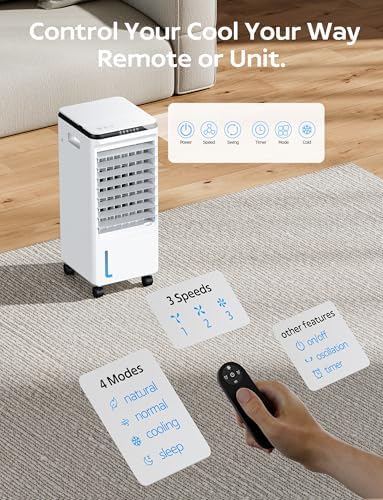 Slkdrft Portable Air Cooler with 7H Timer and 4 Modes 1