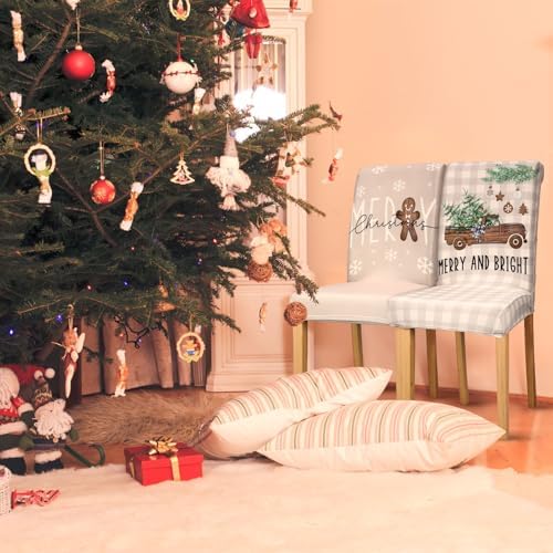 Moukeren 4 Pcs Christmas Dining Chair Covers