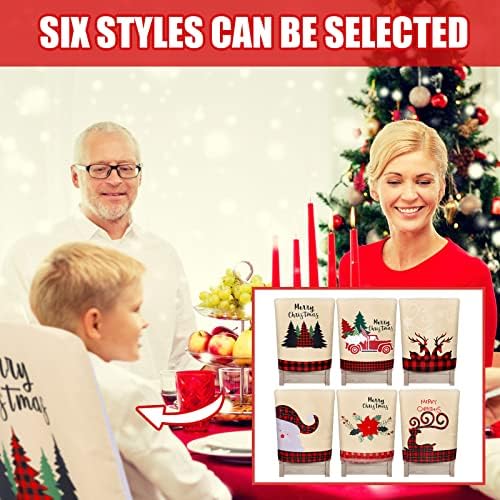 6 Pcs Christmas Chair Back Covers for Holiday Decor
