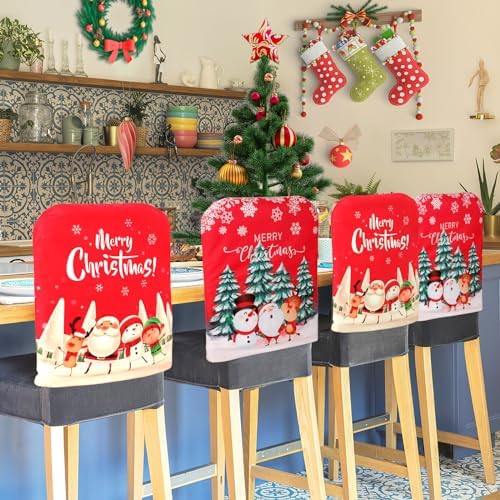 TOCHGREEN Christmas Chair Covers 4 Pack