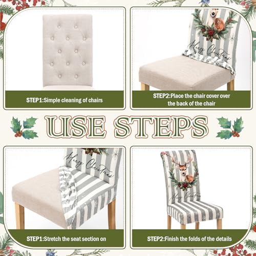 6 Pcs Christmas Snowman Chair Covers Winter Decor