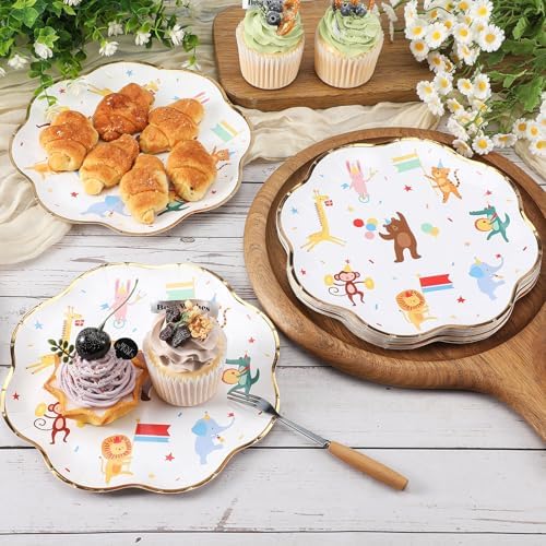 Maxdot 25 Pack Animal Parade Party Plates 9 Inch