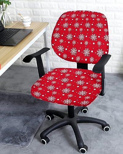 Christmas Snowflake Office Chair Covers 2 Piece Soft Stretchable