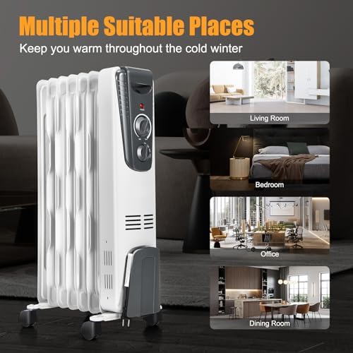KOTEK 1500W Electric Oil Filled Radiator Heater