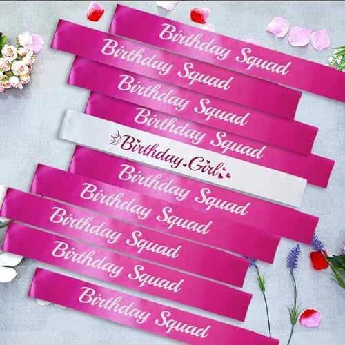 10 pcs Birthday Sashes Kit for Girls and Women 1