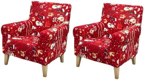 FUANGUI Christmas Armchair Slipcover with Arms 1
