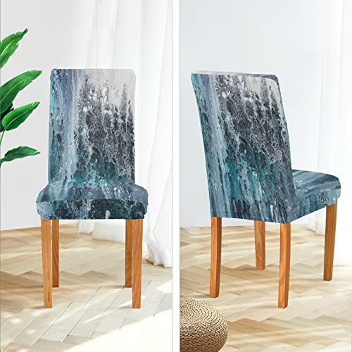 Turquoise Blue Black White Gray Dining Chair Slipcovers 4 Pack Universal Fit