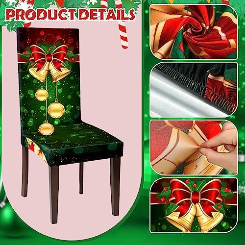 Moukeren Christmas Chair Covers Set 4 Pcs Green