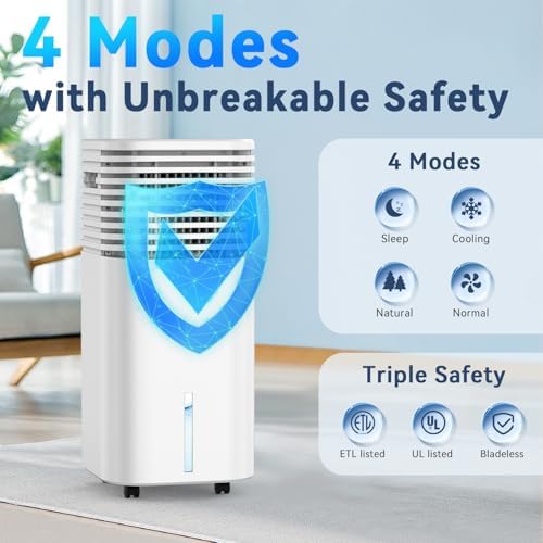 FANCOLE Windowless Portable Air Conditioner with 4 Modes 3 Speeds