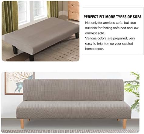 HVERSAILTEX Stretch Jacquard Futon Slipcover Taupe