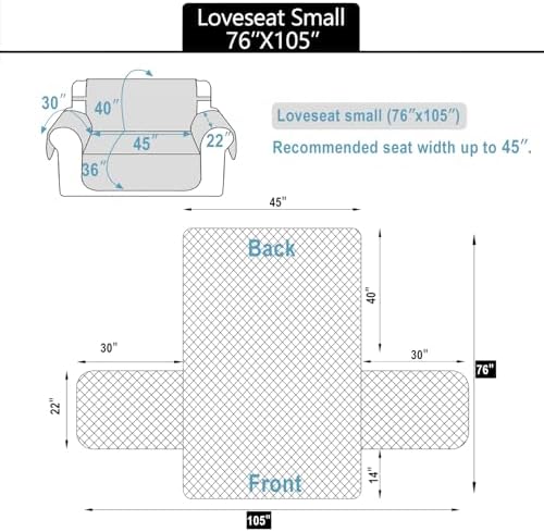 Reversible Loveseat Covers for 2 Cushion Couch Pet Friendly