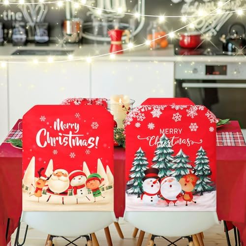 TOCHGREEN Christmas Chair Covers 4 Pack