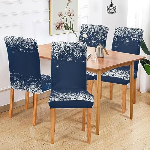 Wajiw Christmas Blue Snowflake Chair Covers Set of 2 1