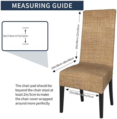 Soft Polyester Burlap Chair Slipcovers for Dining Room