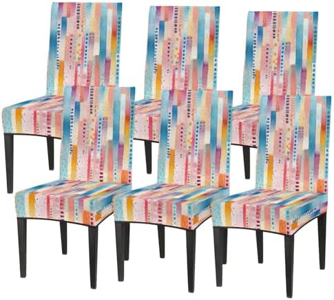 Tavisto Vibrant Skyline Canvas Chair Covers Set of 6 1