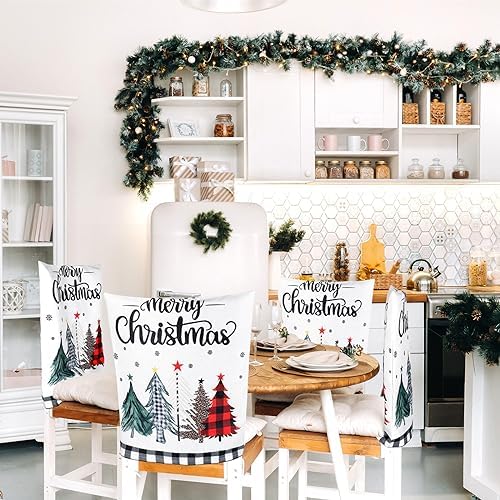 Preboun 7 Piece Christmas Chair Covers Set