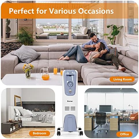 KOTEK 1500W Oil Filled Radiator Heater for Bedroom