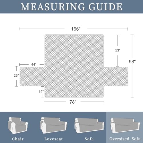 Ycosy Waterproof Quilted Sofa Cover for 3 Cushion Couch