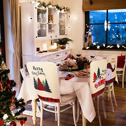 6 Pcs Christmas Chair Back Covers for Holiday Decor