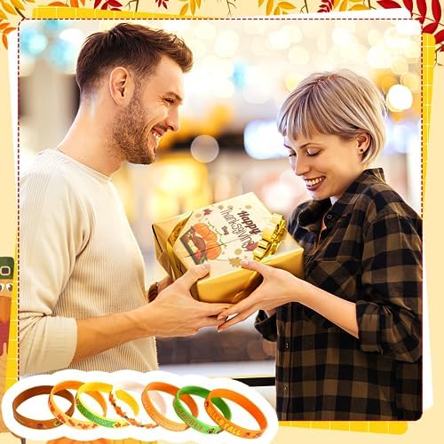JUNEBRUSHS 42pcs Thanksgiving Silicone Bracelets 1