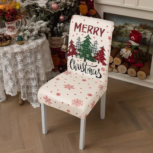 Christmas Chair Covers Set of 6 for Dining Room