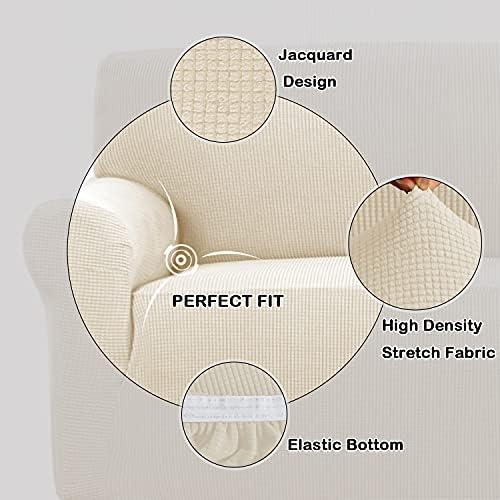 Turquoize Stretch Sofa Slipcover Biscotti Beige