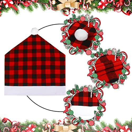 4PCS Christmas Buffalo Plaid Chair Covers