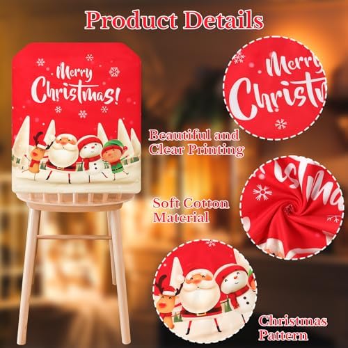 TOCHGREEN Christmas Chair Covers 4 Pack