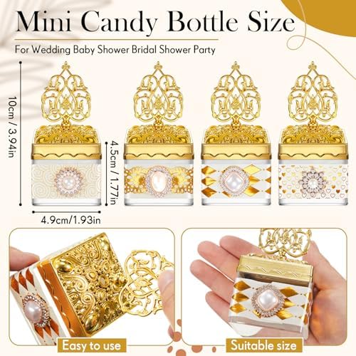 Cunhill 24 Pcs Gold Candy Bottles with Lids