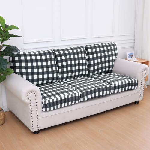 hyha Floral Sofa Cushion Covers 3 Pack Grey White Plaid