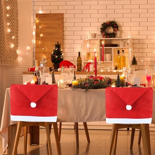 YLOLUL 6PCS Christmas Chair Covers Set