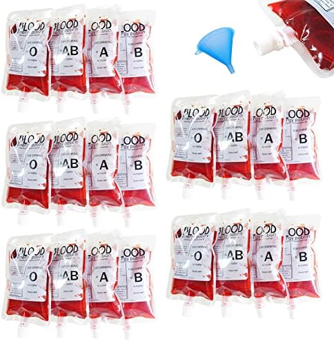 20 Pack Blood Bags for Drinks 85oz Anti-Leak