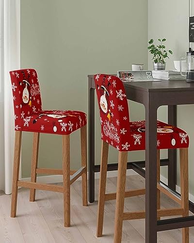 Merry Christmas Bar Stool Covers with Backs Set of 4