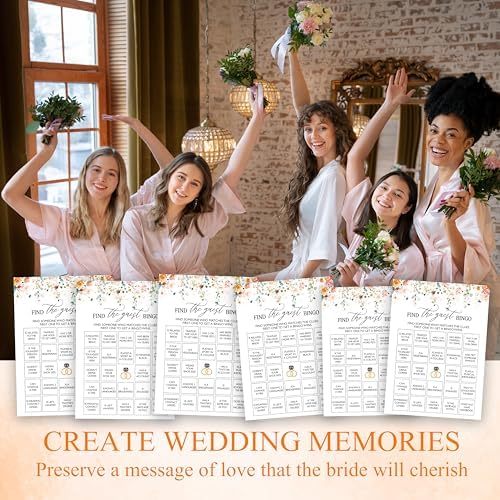 Spring Floral Bridal Shower Bingo Game Cards - 25 Included