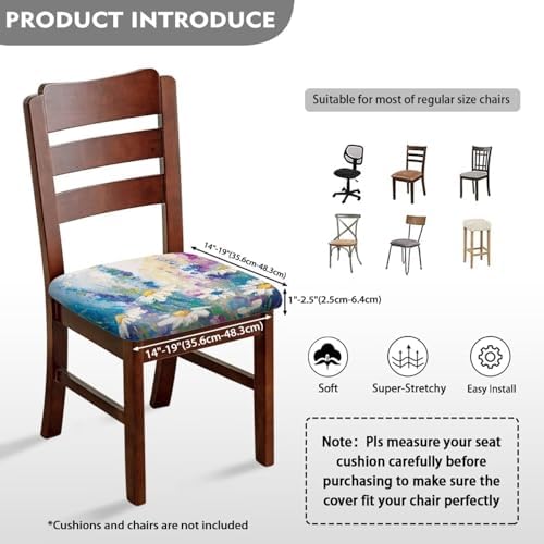 Premium Stretchable Dining Chair Seat Covers 6 Pack