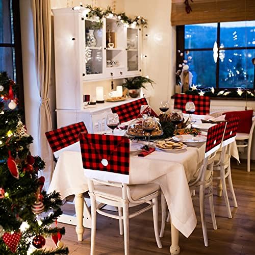 FOIMAS Christmas Santa Hat Chair Covers 4PCS 1