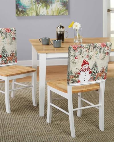 Rustic Snowman Christmas Chair Covers Set of 6