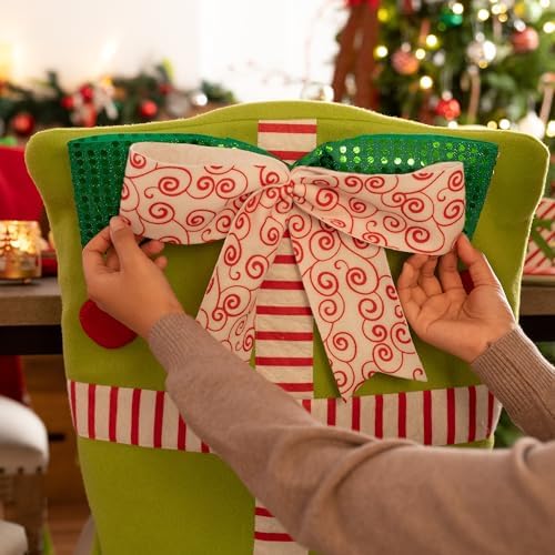 Valery Madelyn 2 Pack Elf Christmas Chair Covers with Legs