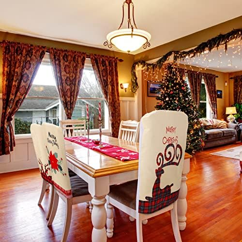 6 Pcs Christmas Chair Back Covers for Holiday Decor