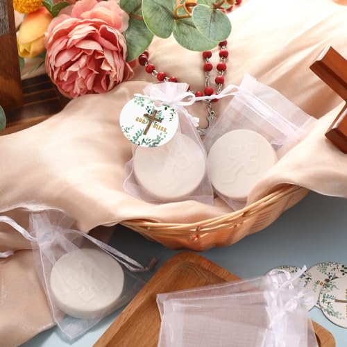24 Cross Scented Soap Baptism Favors for Guests