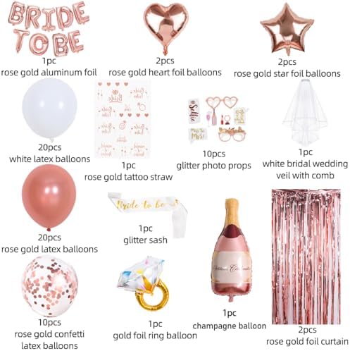 EFAILY Bachelorette Party Decor Kit Rose Gold