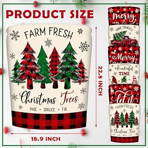 TREWAVE Christmas Chair Covers Set of 6 Buffalo Plaid