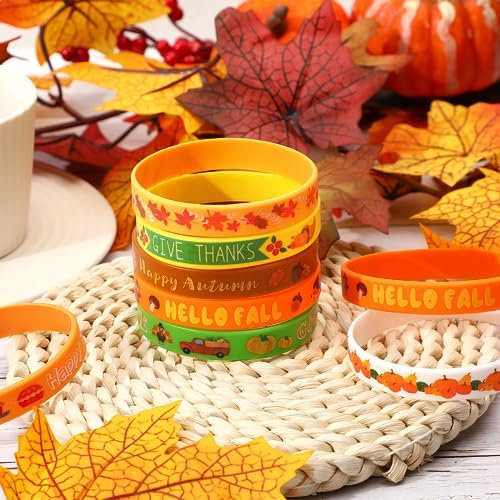 JUNEBRUSHS 42pcs Thanksgiving Silicone Bracelets 1