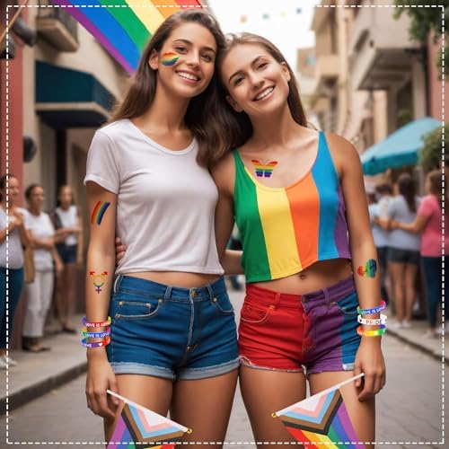 JUNEBRUSHS 40 Pcs Pride Accessories Set 1