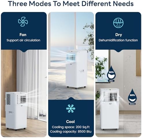 DuraComfort Portable AC 8500 BTU Cooling Fan Dehumidifier