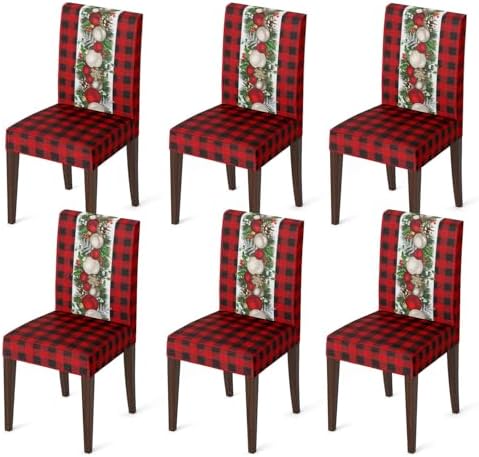 Horaldaily 6PCS Christmas Dining Chair Covers