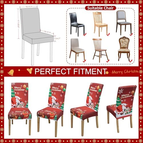 Christmas Chair Covers for Dining Rooms and Kitchen Decor