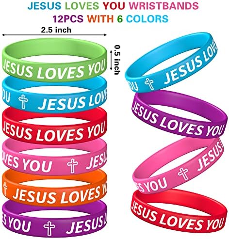 Haooryx Religious Bracelets Cross Keychains 24Pcs