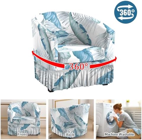 GOSTADY 2 Piece Club Chair Slipcover with Skirt Hem 1